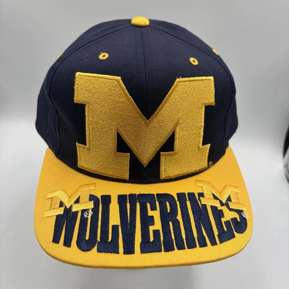 Michigan Wolverines Hat Cap Vtg Early 90s Original NCAA  NOS Rare HTF Headmaster